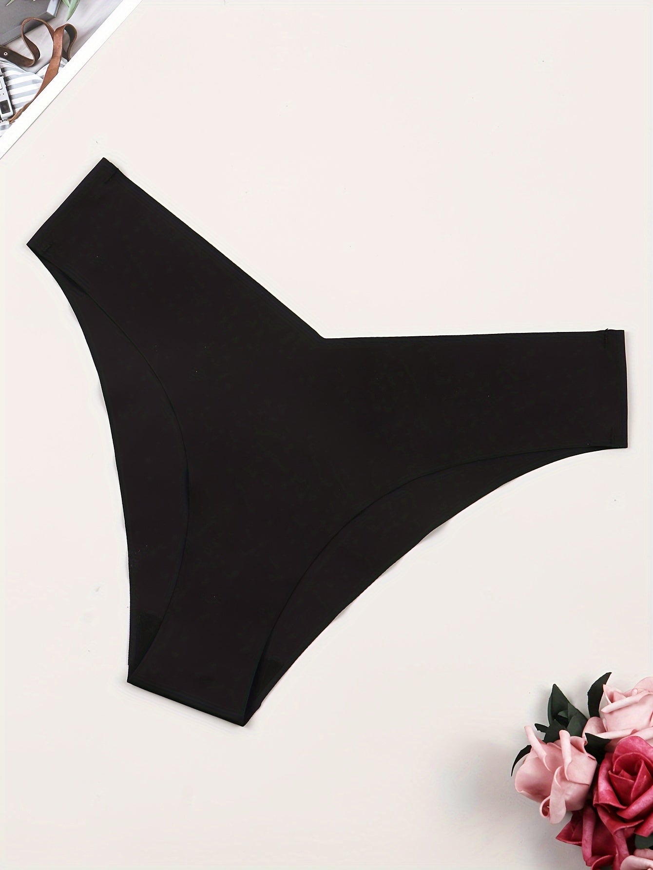 Women's "I Love My Boyfriend" Black Thong Panties - Sexy, Seamless, Lightweight Nylon-Elastane Blend, Breathable Soft Fabric, Perfect for Everyday and Sports.