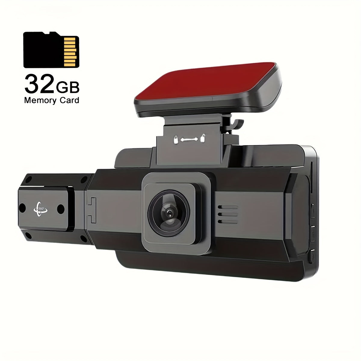 Dual lens dash cam for cars with 7.62cm screen, loop recording, night vision, and wide angle car video recorder.