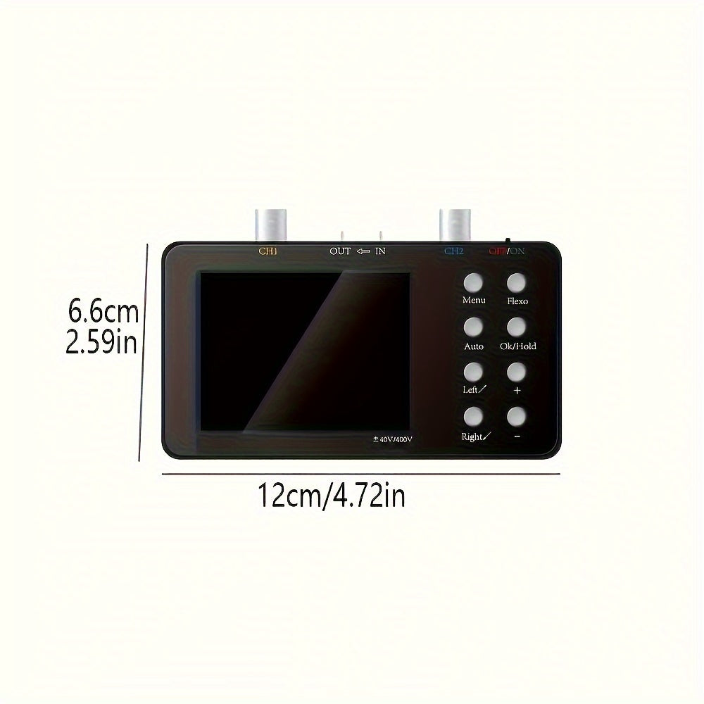 1pc Dual-channel Digital Oscilloscope with 10M Analogue Bandwidth, 50M Sampling Rate, Lissajous Patterns, and 6A Current Waveform.