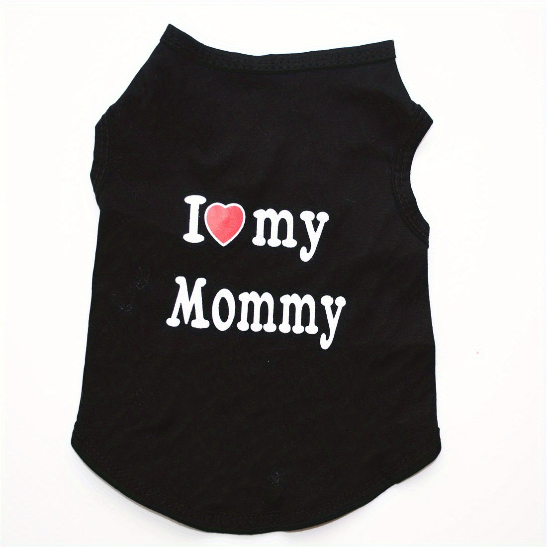 Cute 'I Love My Daddy/Mommy' graphic pet vest for summer parties, suitable for dogs and cats.