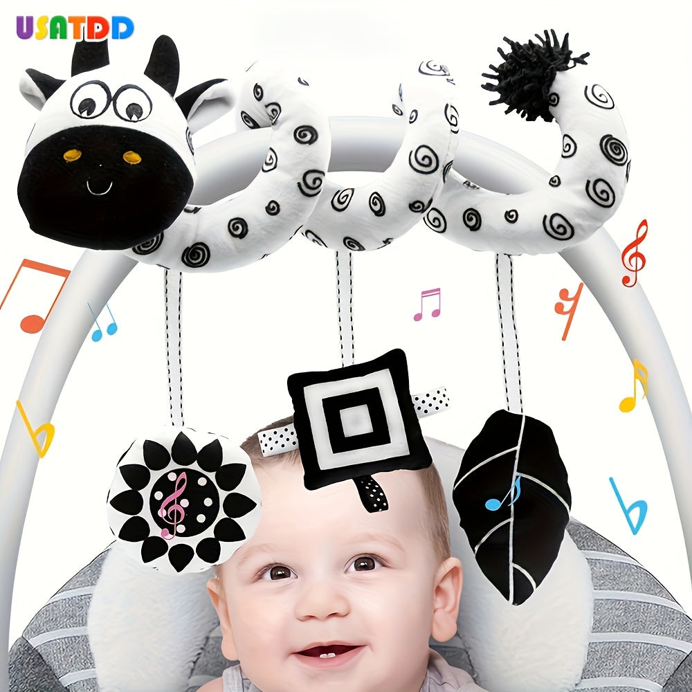 Experience the magic of USATDD Spiral Hanging Plush Toys for Baby Car Seats! These soft and high contrast activity animal educational toys are perfect for newborns, infant boys and girls ages 0-12 months. They make the perfect Christmas, Thanksgiving