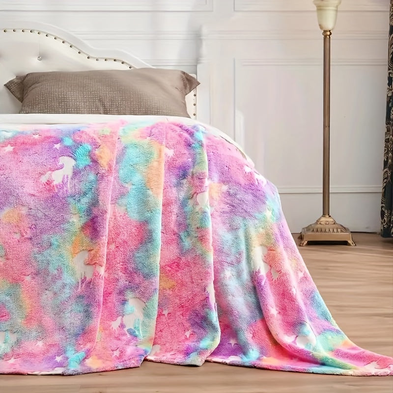 Experience the ultimate comfort with our Cozy Glow-in-the-Dark Flannel Blanket. This soft, lightweight, and warm blanket is perfect for all seasons and is ideal for naps, home lounging, sofa bed snuggling, birthdays, holidays, and travel. It also makes a