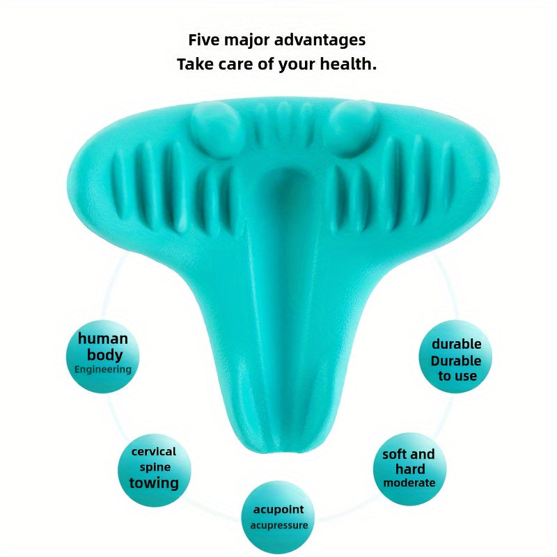 The Gravity Pressure Neck Massager features a unique C-shaped curve design with a neck bulge, made from lightweight EVA non-woven material. Measuring 21.01*16.0cm, this massager is equipped with 15 bulging massage points for precise targeting of neck