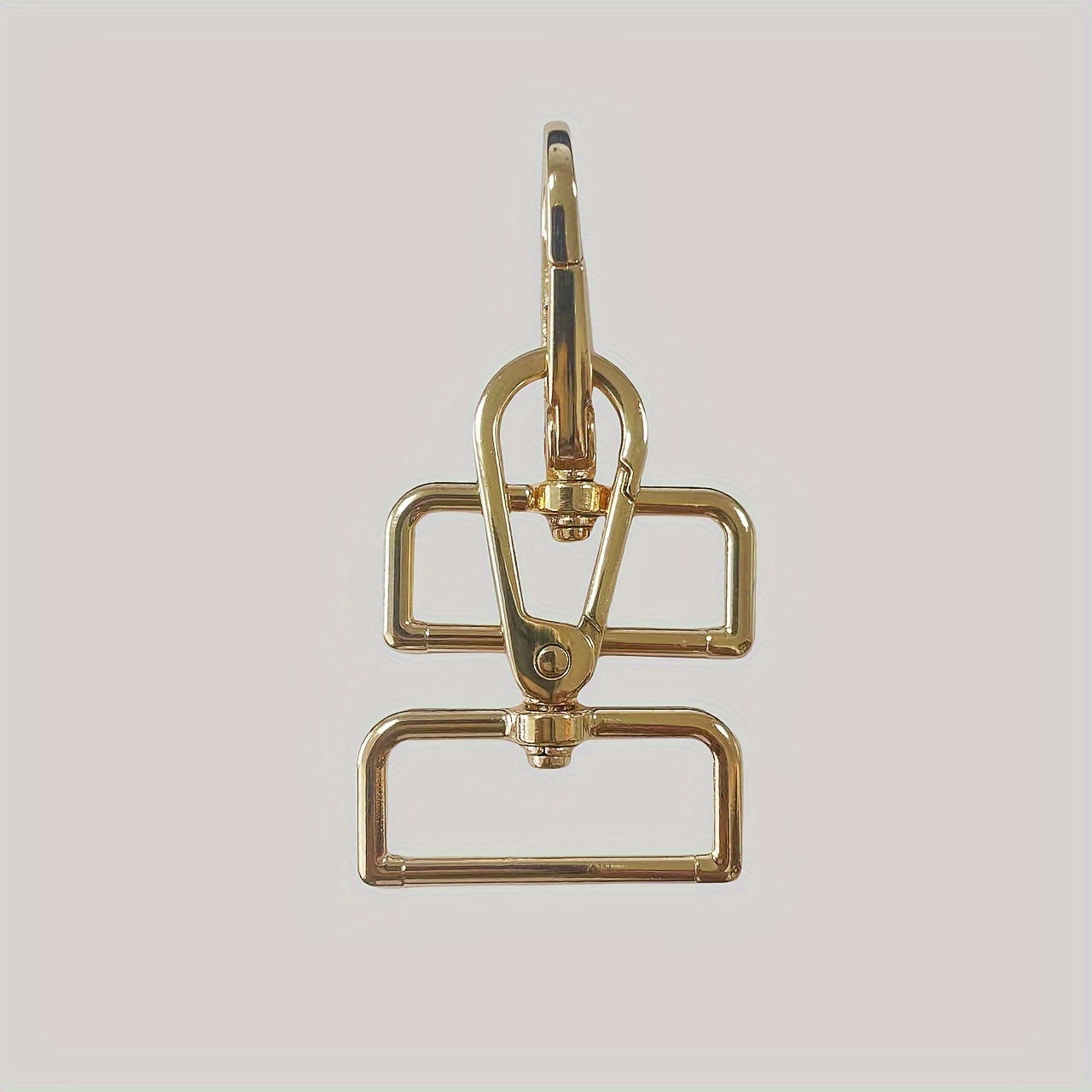 A set of 10 Gold-Tone Spring Hooks measuring 1.2" in length, featuring Thick Pads and 360° Rotation. Ideal for use with Handbag Straps and Jewelry Clasps.