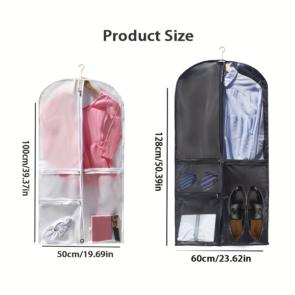 Large garment bag designed for suits, dresses, and dancewear with ample storage space - perfect for travel and business trips, offering hanging storage and protection from dust.