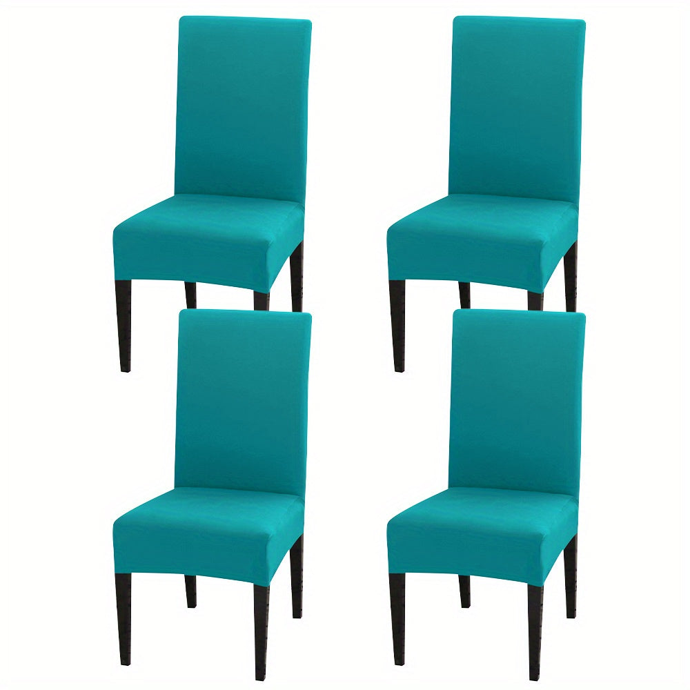 4 pieces or 6 pieces of milk elastic chair slipcovers for home decor in the kitchen, dining room, office, living room, hotel, or for weddings.