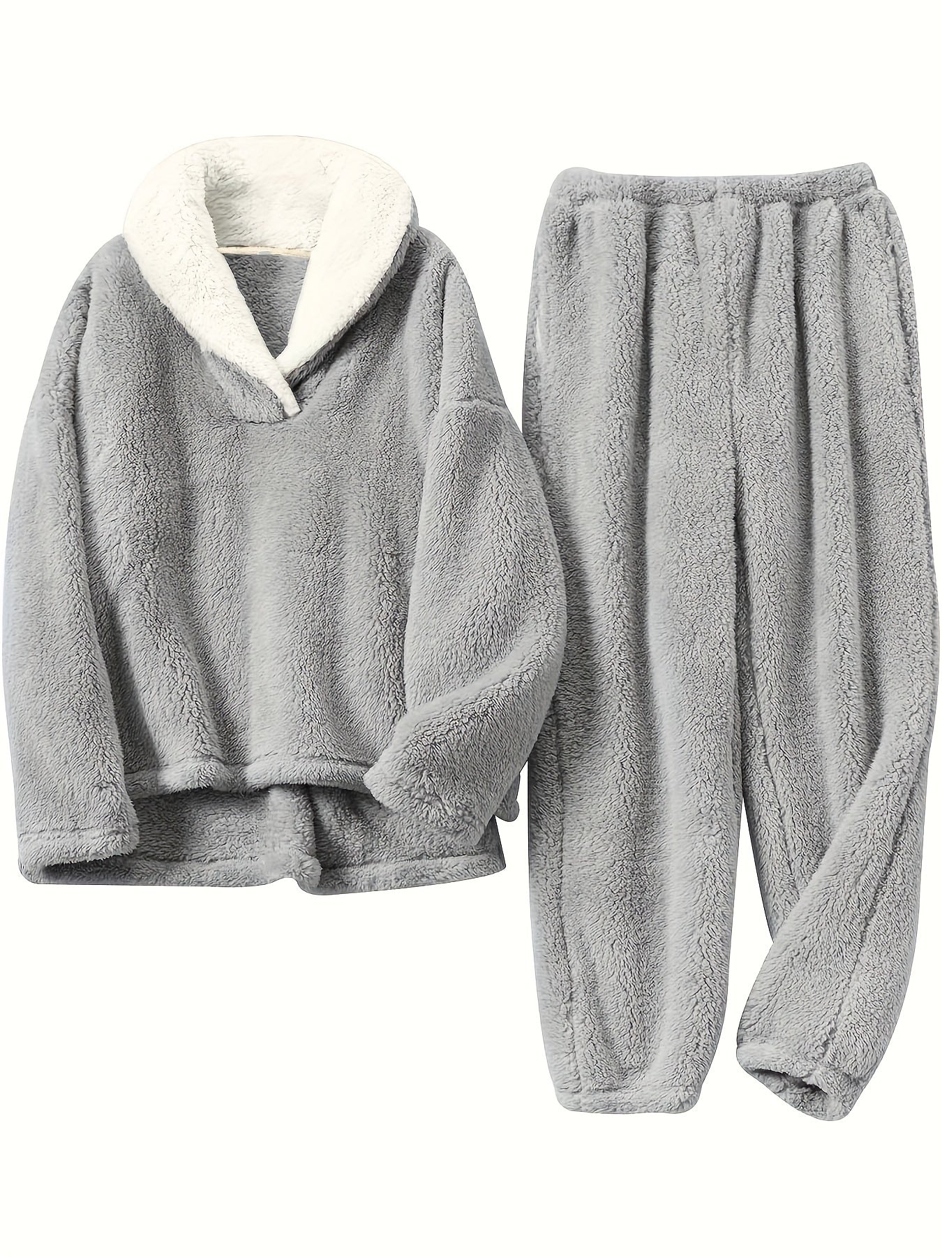 Cozy Flannel Loungewear Sets for Women, Long Sleeve Tops & Pants