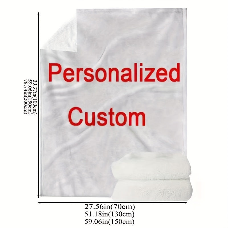 Personalized Custom Digital Flannel Fleece Blanket - One Piece, Perfect Gift for Girls, Boys, and Adults. Features Various Images, Ideal for Valentine's Day. Lightweight, Soft, and Comfortable for Bed, Sofa, Camping, and Travel. Versatile and Warm Throw