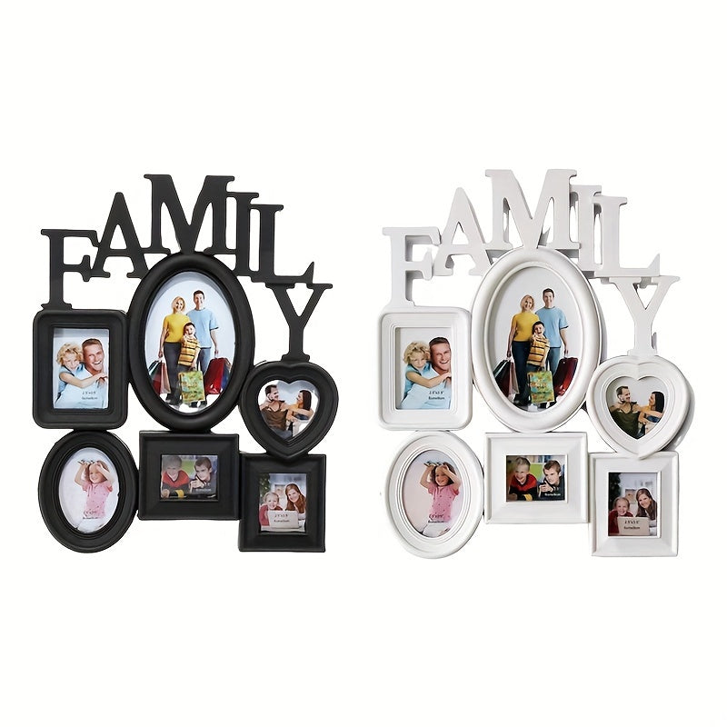 Display cherished memories with this Family Photo Frame Wall Hanging. Holds 6 multi-sized pictures, perfect for decorating your home and makes a great gift for Halloween, Thanksgiving, and Christmas.