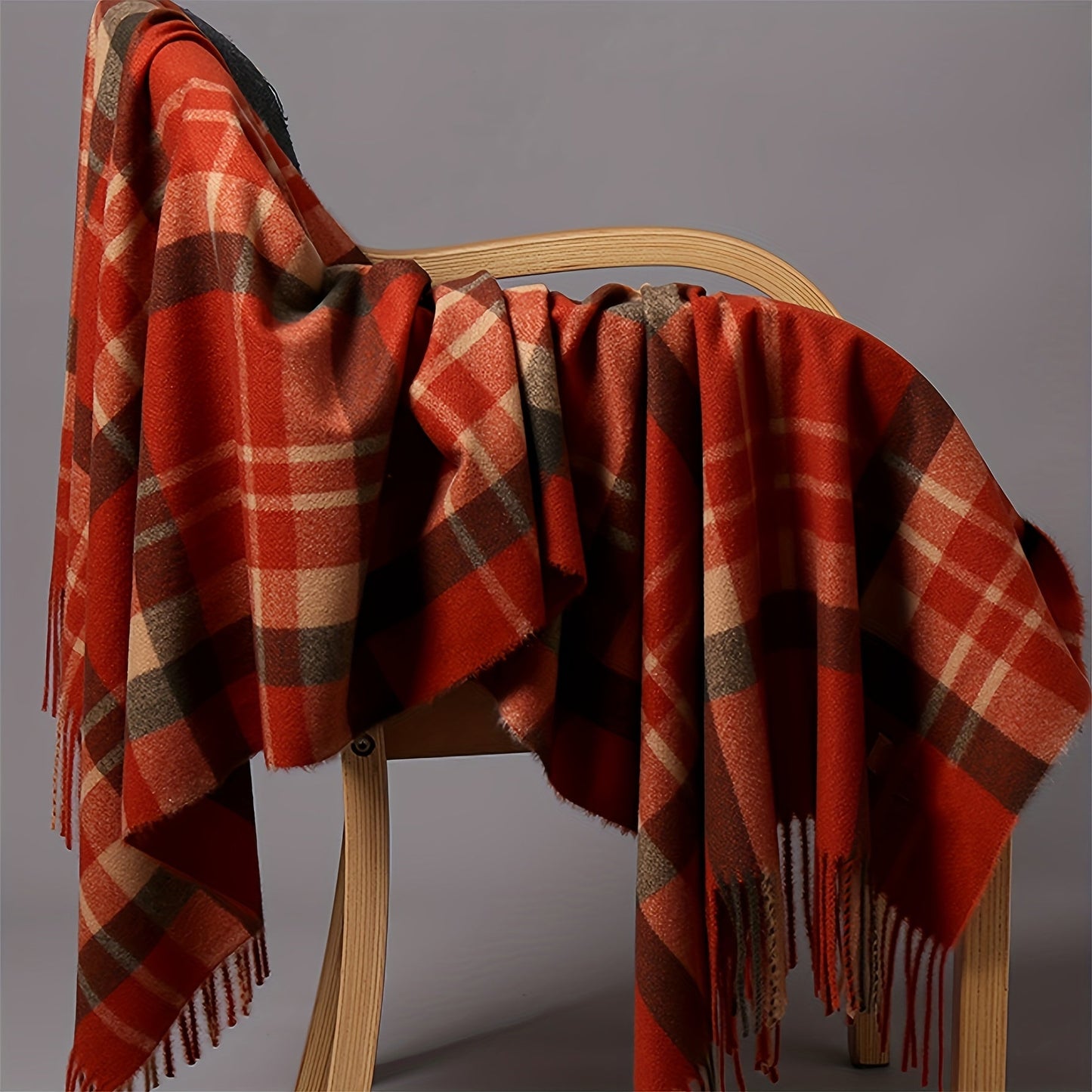 Enlarged Scarf - 200cm x 70cm - Classic Plaid Shawl for Autumn/Winter - Thick and Warm - Fashionable Unisex Style for Outdoor Use