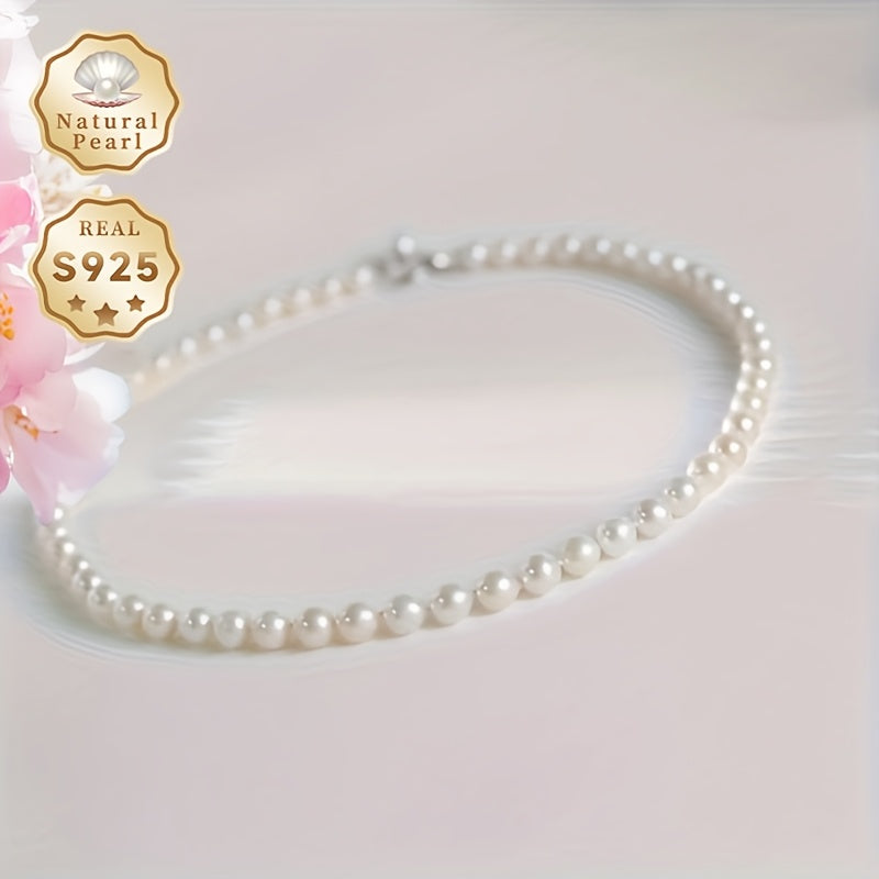 Upgrade her jewelry collection with the elegant MUFAN Simple Luxury Freshwater Pearl Necklace. Featuring 6.5-7.5mm natural pearls, this necklace is the perfect June birthstone gift. Crafted with a S925 silver clasp and no plating, it is suitable for all