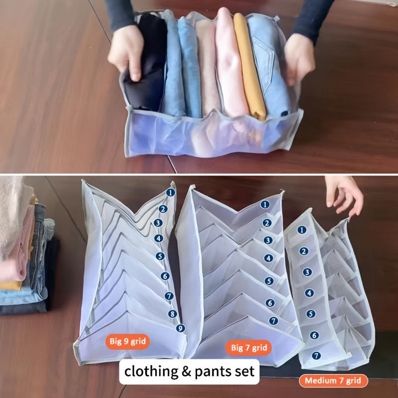 Organize your wardrobe with our variety of storage solutions, including transparent mesh bags for underwear and socks, foldable plaid boxes, and simple style drawer organizers. Perfect for storing children's clothes or as a Christmas, Thanksgiving, New