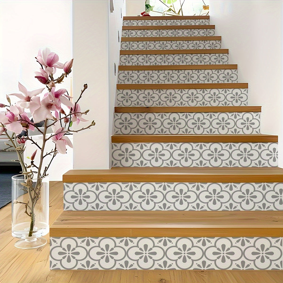 Upgrade your home with our Easy-Apply Geometric & Minimalist Stair Decals. Made from self-adhesive PVC, these decals leave no residue behind and are perfect for decorating your home's bedroom, living room floors, and stairs. Each decal measures