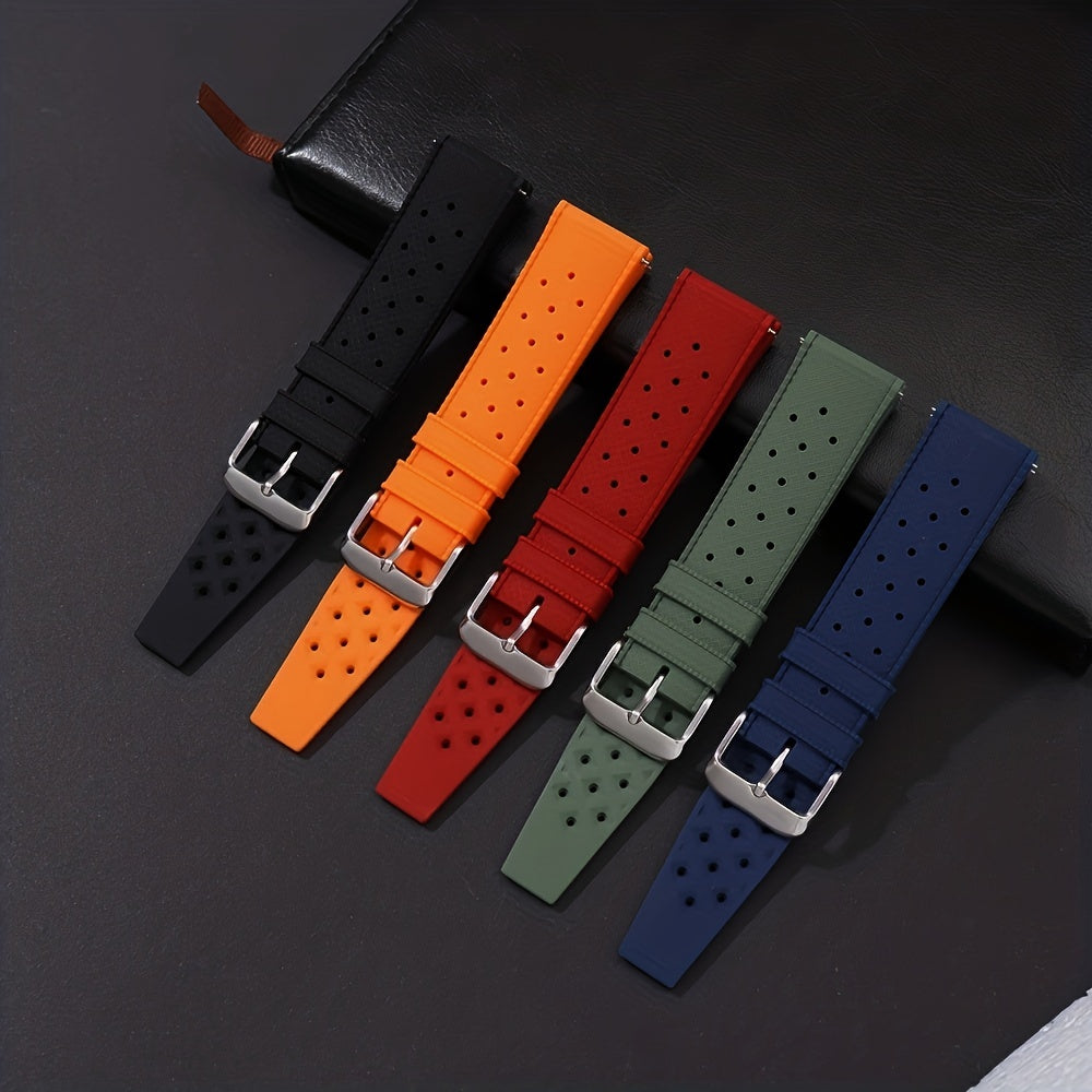 Ideal for King's Day Gifts: Tropic Waterproof Smart Watch Strap with Breathable Silicone, Quick Release, and in various sizes of 18mm, 20mm, and 22mm.