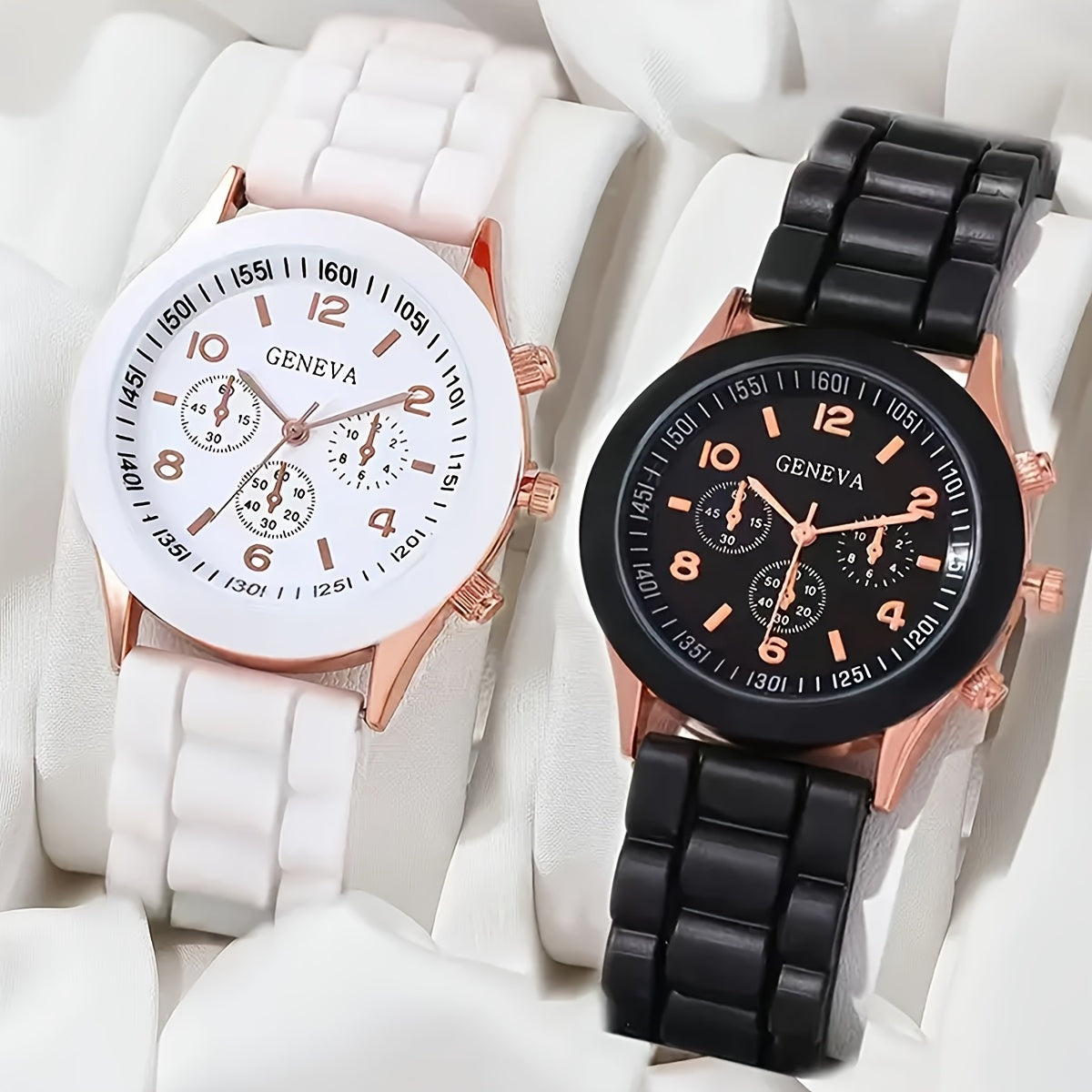 4-piece Fashion Couple Quartz Watch Set with Colorful Love Magnetic Necklace, Personalized Number Scale Round Dial and Simple Soft Strap. Ideal gift for couples, perfect for Valentine's