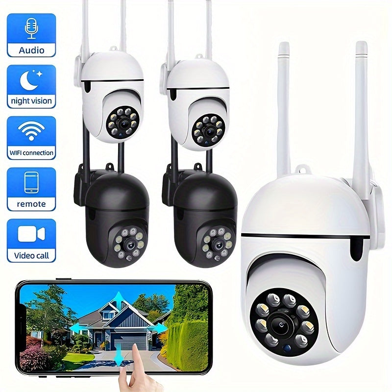 The 1080P HD WIFI Monitoring Camera offers 355 Degree intercom functions for total home security. With full-color night vision capabilities, two-way intercom, and smart camera app operation, this wireless camera also allows for TF card/cloud storage