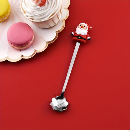 Top Pick: Adorable Christmas Cartoon Stainless Steel Spoon for Milk, Coffee, Desserts, Honey, and Seasonings