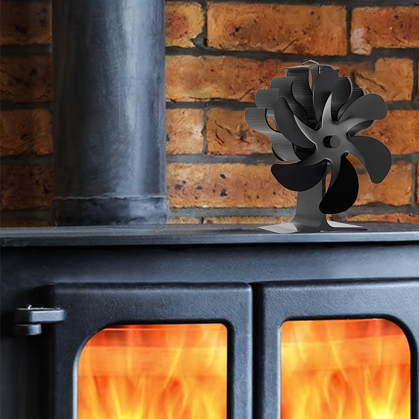 Get the 1pc EcoSmart Aluminum Wood Stove Fan for efficient heat distribution. This 4-blade table fan is designed for log burners, fireplaces, and wood stoves. Enjoy the silent operation, high speed, and polished finish without the need for electricity.