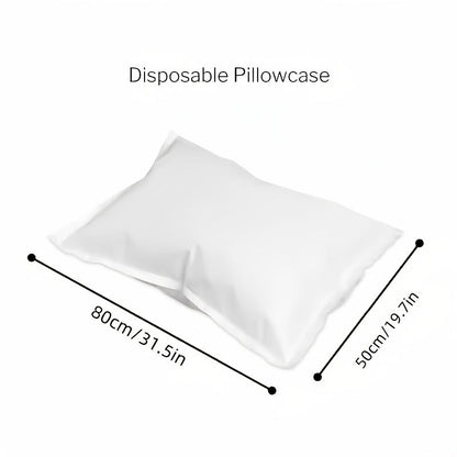 Set of 2 White Disposable Pillowcases - Modern Non-Woven Material, Durable, Dustproof, Ideal for Hotels, Salons, and Home