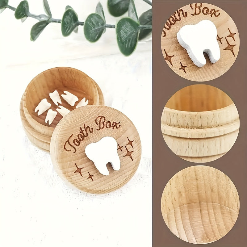 Wooden Tooth Box - Perfect for storing your child's baby teeth and fetal hair as a cherished keepsake. This box can also be used as a Tooth Fairy Box, Tooth Preservation Box, or Birth Souvenir. It makes a lovely addition to your home decor and is a great