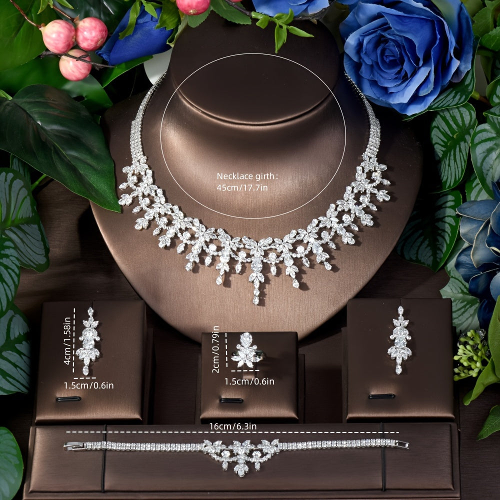 Sophisticated Luxury Jewelry Set Inspired by Middle Eastern Glamour, Stylish Women's Fashion Accessory Embellished with Synthetic Zirconia