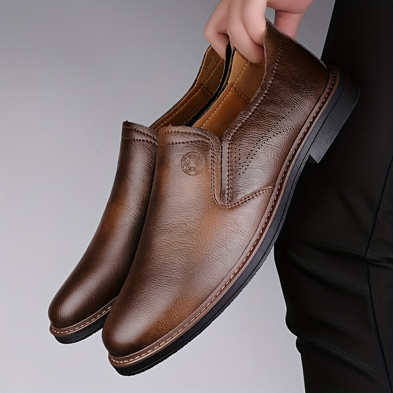 Men's split loafers with breathable design and soft rubber sole, perfect for year-round casual wear.