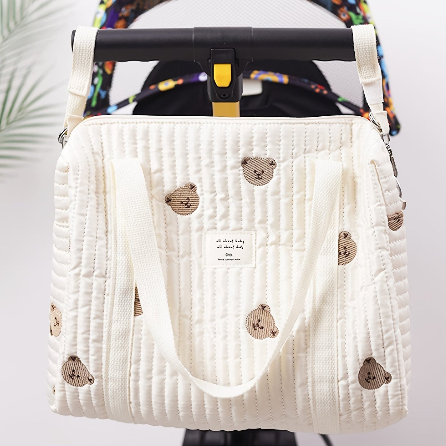 This Polyester Embroidered Shoulder Diaper Bag serves as a versatile storage solution for moms on the go. A perfect gift for Christmas, Halloween, Thanksgiving, New Year's, or Valentine's Day.