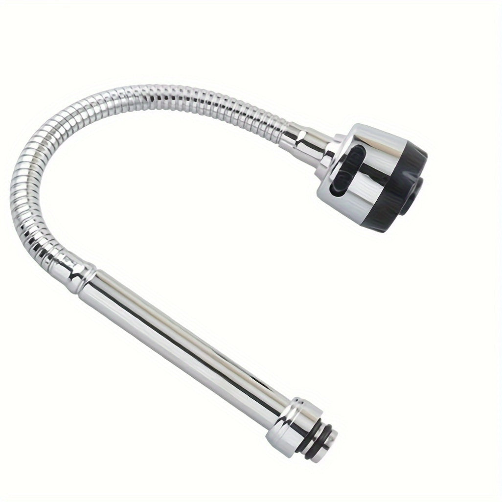 Flexible stainless steel faucet accessory, sink water outlet hose with rotatable spout, made of 201 stainless steel. Suitable for home bathroom.