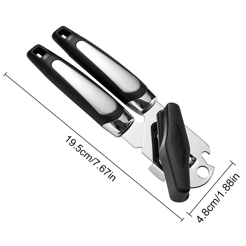 One piece stainless steel jar opener suitable for seniors and individuals with weak hands. This multifunctional manual can opener is ideal for home, kitchen, or restaurant use. A must-have kitchen accessory for all.