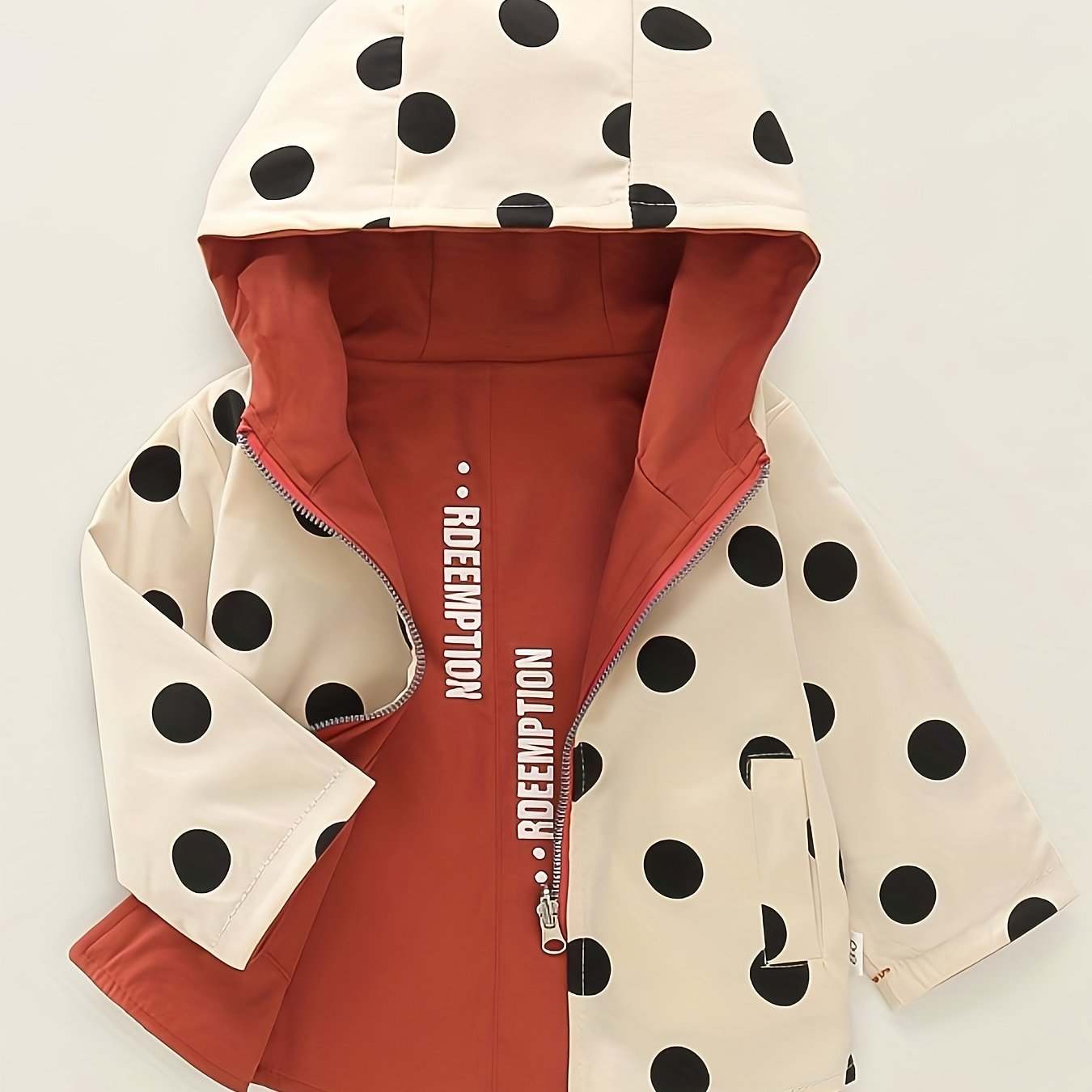 BABICOLOR Polka Dot Print Hooded Jacket for Babies and Toddlers, Perfect for Spring/Fall