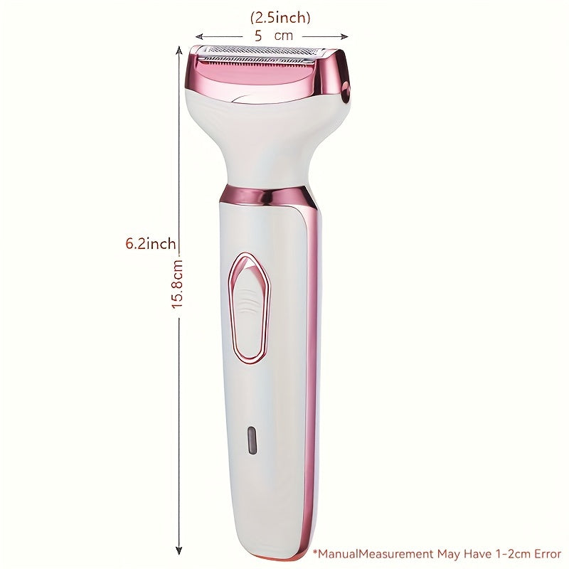 4-in-1 Women's Electric Shaver Kit with USB rechargeable, stainless steel blades for face, nose, legs, and bikini area - Ideal gift for her.