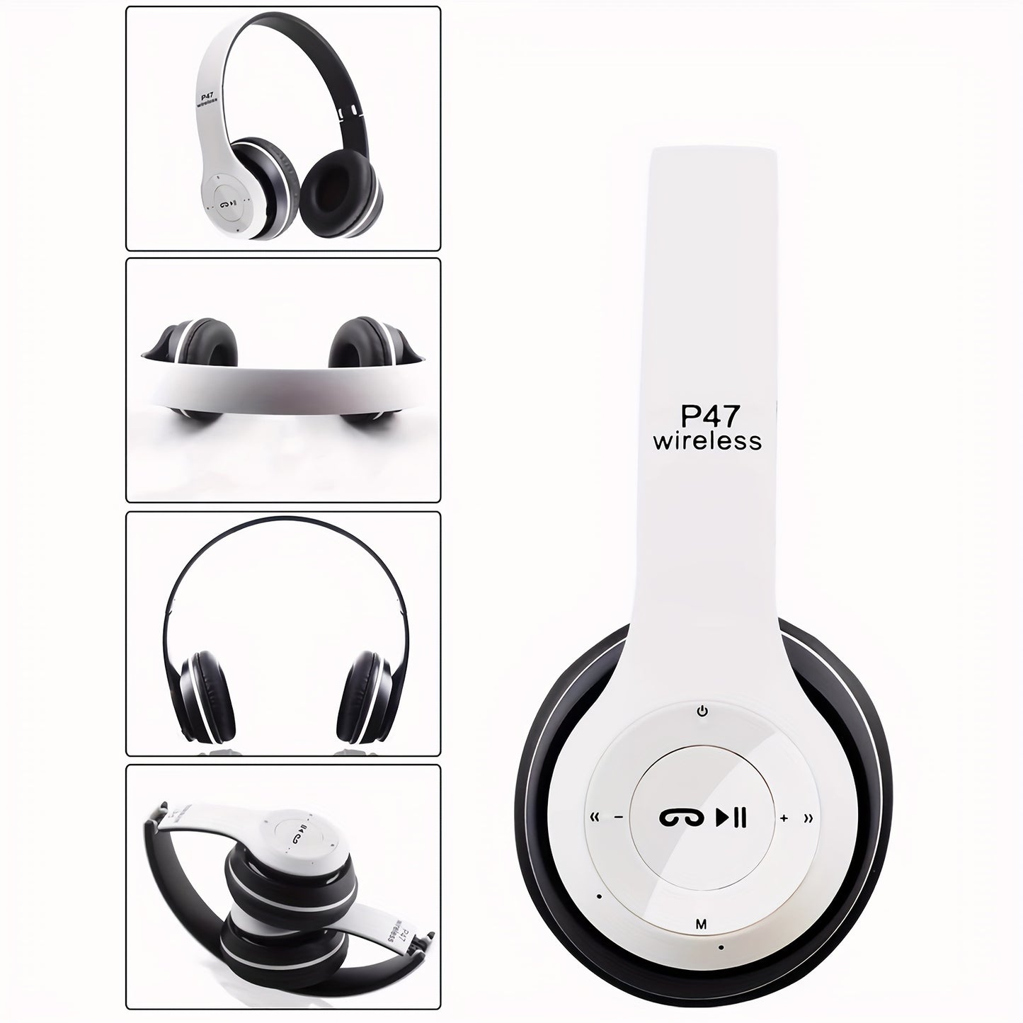 GENAI P47 Over-Ear Wireless Headphones, Wireless 5.0 with 20H playtime. Lightweight, foldable design perfect for travel, home, office. Suitable for youngsters, teens, adults, girls, and