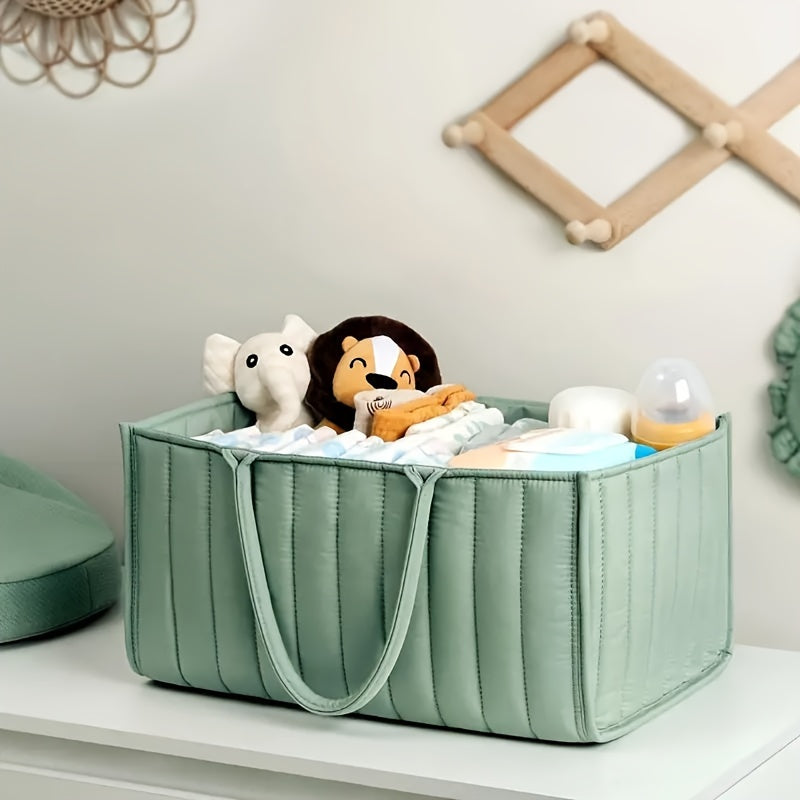 Stay Organized On-The-Go with the Multifunctional Youngsters' Diaper Organizer Bag - Made of Durable Polyester in Green with Multiple Compartments and Shoulder Strap | Must-Have Mommy Storage for Diapers, Wipes, Bottles & More, Diaper Bag