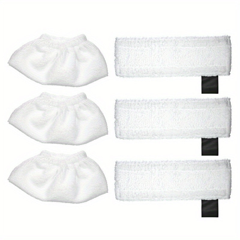 Get 3+3 Fabric Sets of Replacement Mop Cloths for Karcher SC2/SC3/SC4/SC5.