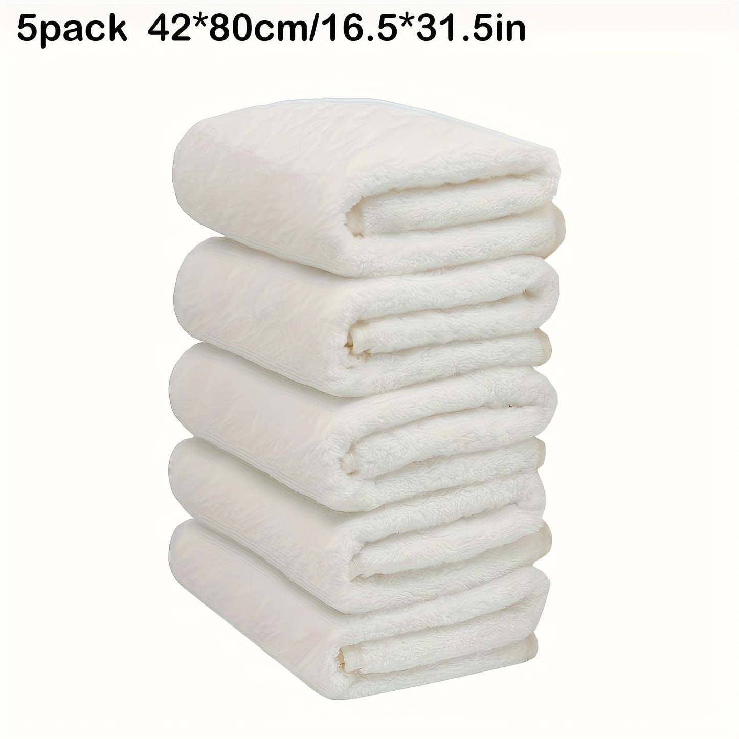 Large 42*80cm Coral Fleece Face Towel 5/10-Pack, 350g/m² Square Density