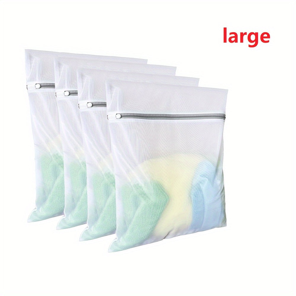 Introducing our new 4-piece set of Laundry Bags, designed for delicate clothing items such as lingerie. Perfect for use in college dorms or for storage purposes, these mesh wash bags allow water and detergent to flow through easily. They are also easy to