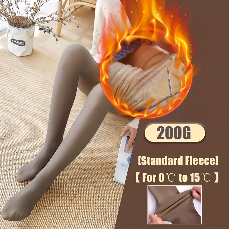 Warm, fleece-lined tights and women's stockings.