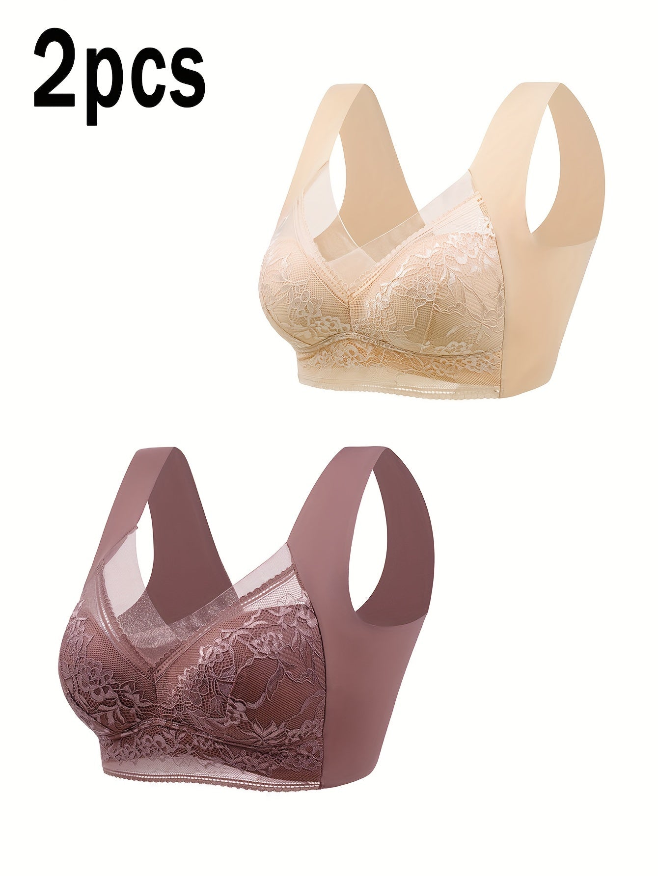 2 Seamless Lace Tank Bras: Sexy, Comfortable, Full Coverage