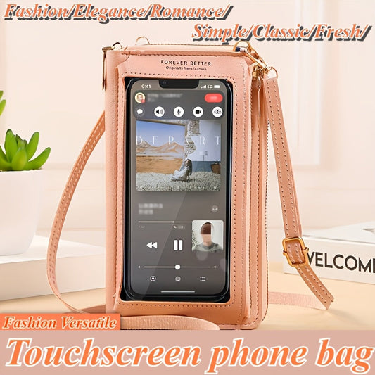 Transparent Mini Small Bag with Touch Screen Mobile Phone Pocket, designed for women as a Cross Body Bag with Anti-theft features and multiple functions including a shoulder strap. Can be used as a Purse, Mommy Bag, and makes a great gift for Christmas