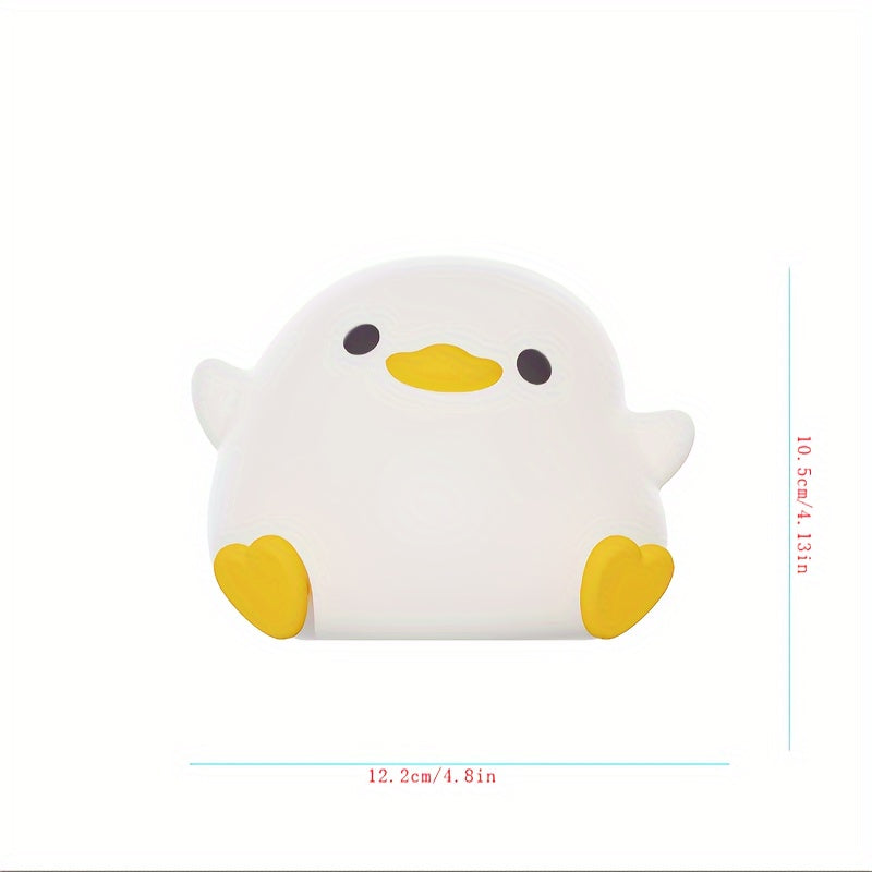 Charming Duck LED tun lampasi, silikon tanali, USB orqali zaryadlanadigan, yotoqxona uchun timer bilan