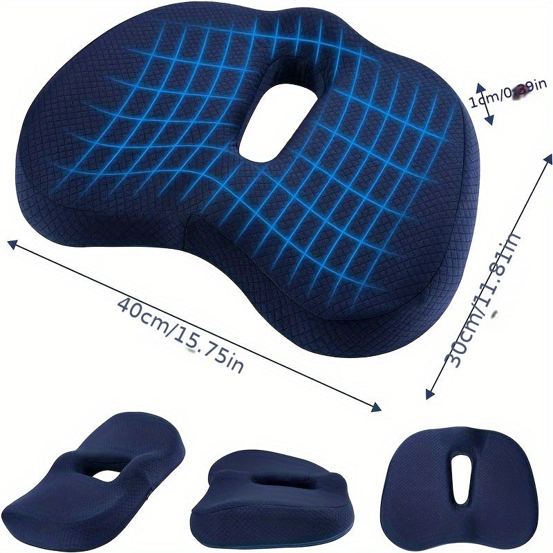 1pc memory foam cushion for office chair, relieves tailbone pain and prevents slipping.