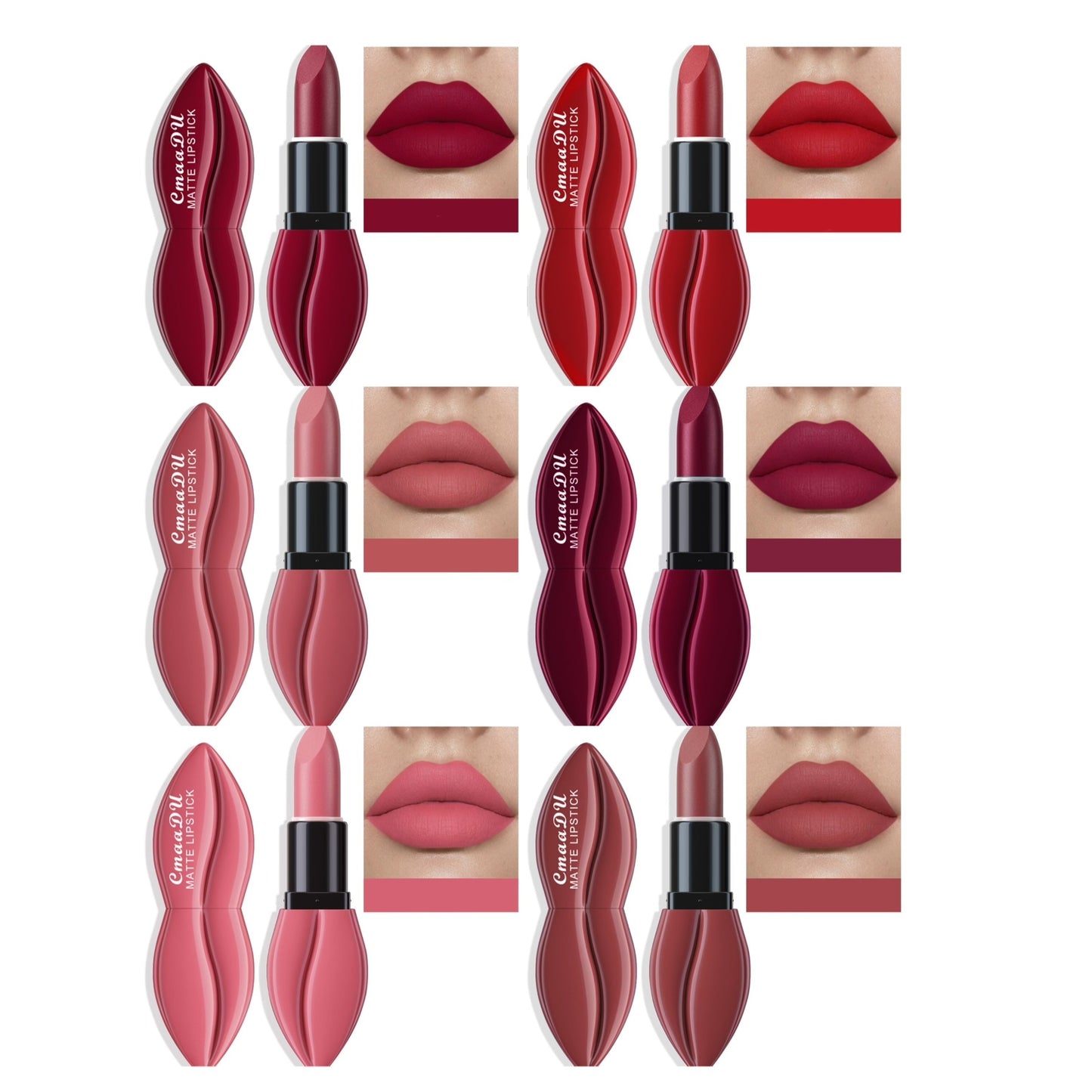 10 Colors Non-stick Cup Matte Lipstick, Long Lasting Waterproof Valentine's Day Gift