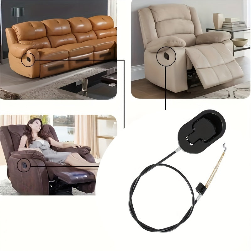 High-Quality Aluminum Recliner Replacement Parts - Includes 1 or 2 Sets of Durable Release Lever and Cable. Compatible with Most Major Recliner Chair Brands such as Lazyboy and Ashley. Ideal for Repairing and Maintaining Your Recliner Furniture.