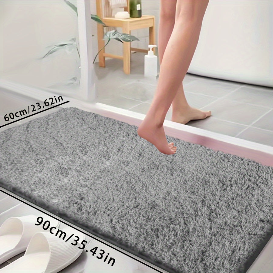 Ultra-soft bathtub mat with non-slip backing, absorbent and fade-resistant. Perfect for bathroom, laundry room, or entranceway.