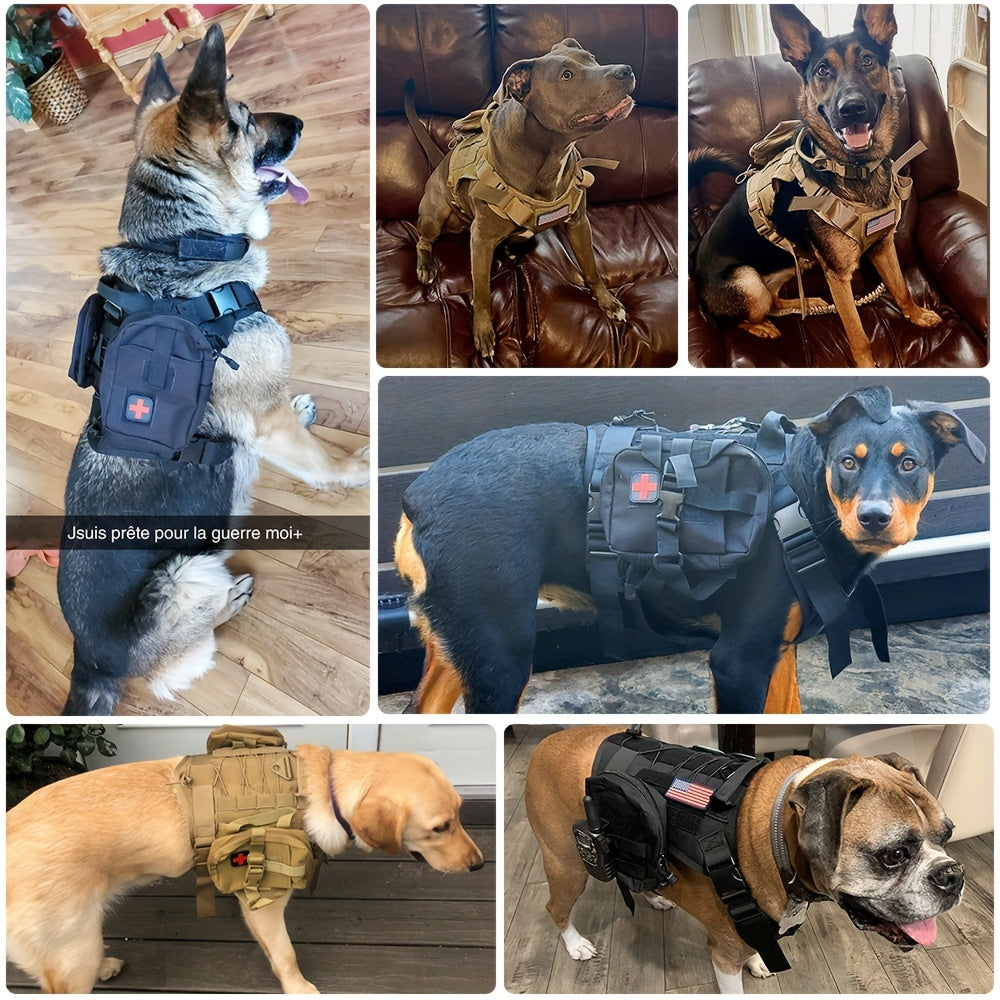 Large dog tactical training vest for outdoor rescue and overall dog equipment for medium to large dogs.