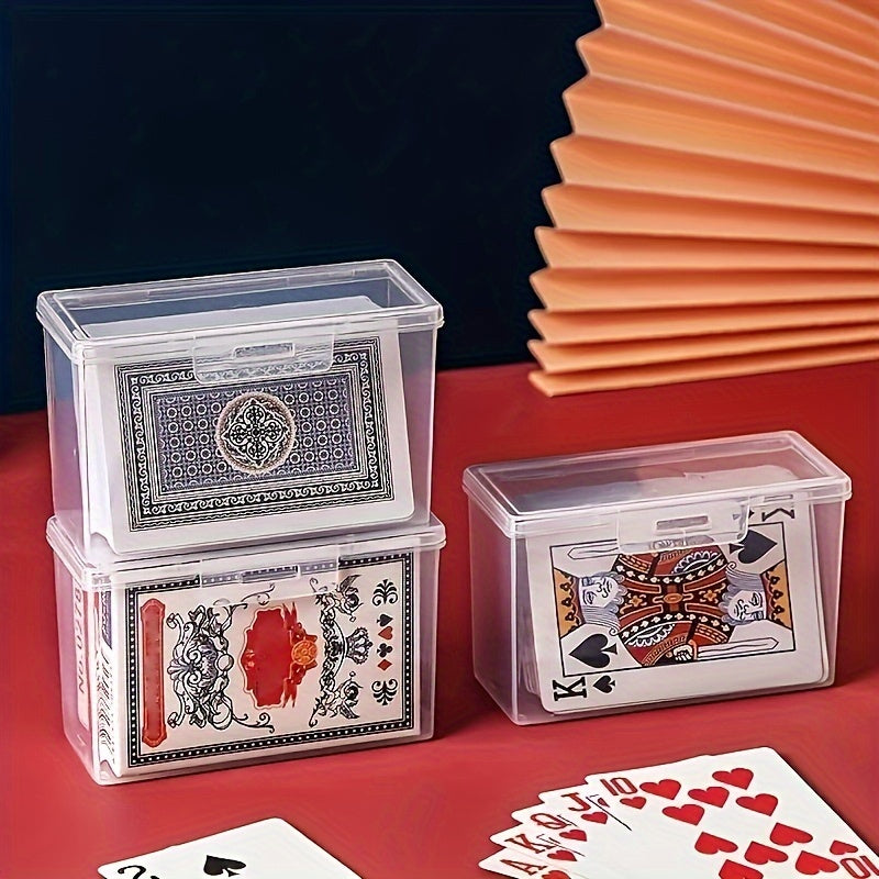 2/4 Plastic Waterproof Card Storage Boxes with Clear Lids, Perfect for Playing Cards and Collectibles, Ideal Holiday Gift