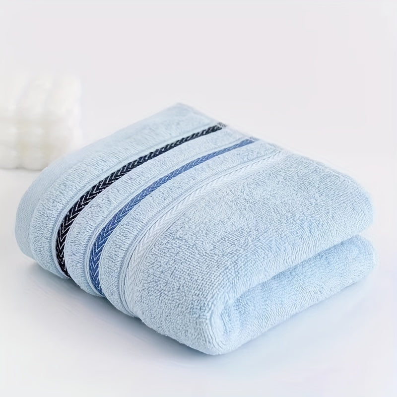 Thick, soft cotton hand towels with striped pattern, perfect for home, travel, and outdoor use.