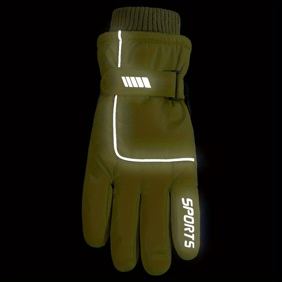 Bestselling Winter Ski Gloves with Touchscreen Compatibility, Windproof and Waterproof Design, Anti-Slip Grip, Fleece Lining for Ultimate Warmth during Winter Outdoor Activities like Cycling and Skiing - Made with Durable Polyester Material