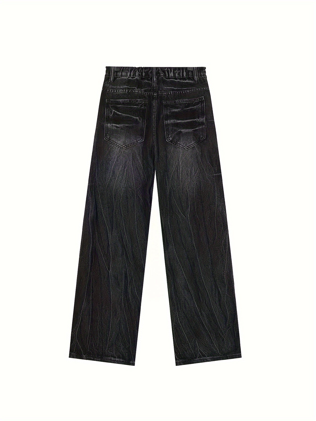 Men's vintage-inspired extra wide leg jeans with street style fashion, loose fit denim, pockets, non-stretch fabric, and machine washable - perfect for all seasons.