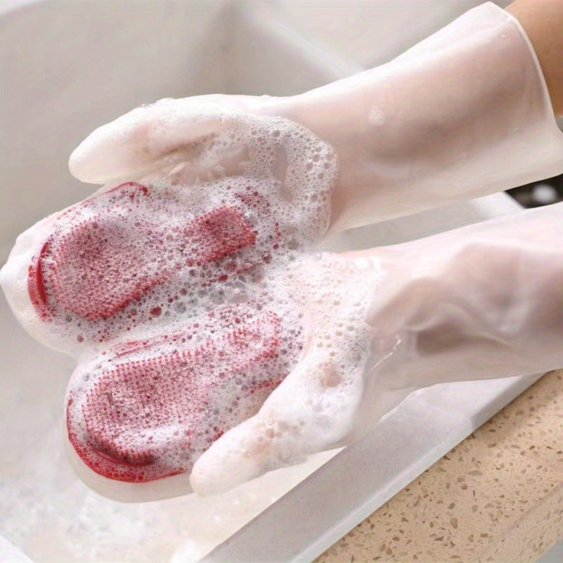 Magic Scrub Dishwashing Gloves are a versatile option for cleaning various areas including the kitchen, bathroom, and outdoors. They are water resistant and lead-free.